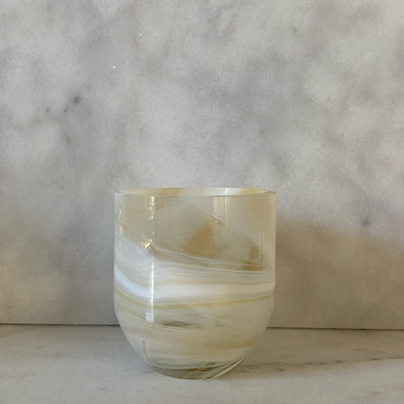 Cream Swirl Glass Jar/Candle Holder/Pencil Holder - Picture 5 of 7
